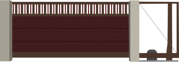 Нижняя часть - L-гофр, горизонтально, вишня