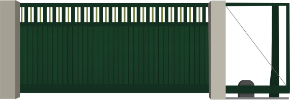 Нижняя часть - S-гофр, вертикально, RAL 6005 (зеленый мох)