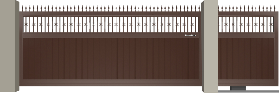 Комбинация щита с пиками и вензелями  с вертикальным расположением сэндвич-панели