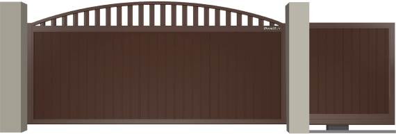 Щит арочный с решеткой с вертикальным расположением сэндвич-панелей