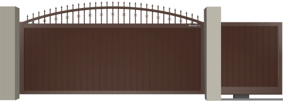 Щит арочный с пиками и вензелями с вертикальным расположением сендвич-панелей