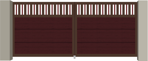 Нижняя часть - L-гофр, горизонтально, вишня