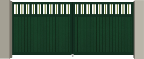 Нижняя часть - S-гофр, вертикально, RAL 6005 (зеленый мох)