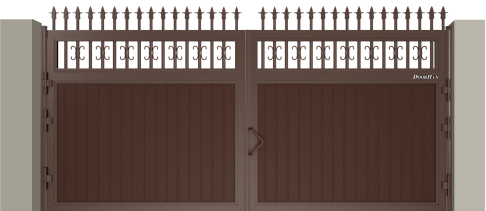 Комбинация щита с пиками и вензелями  с вертикальным расположением сэндвич-панели