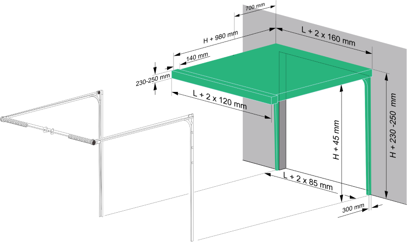Низкий тип монтажа (вал сзади)