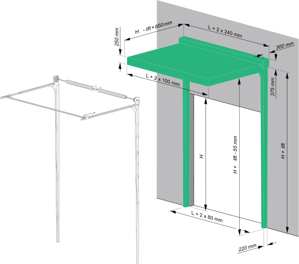 Высокий тип монтажа с верхним расположением вала