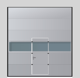 Секционные ворота с панарамной вставкой и калиткой