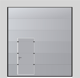 Секционные ворота со смещением калитки