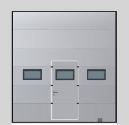 Секционные ворота с с калиткой и окнами
