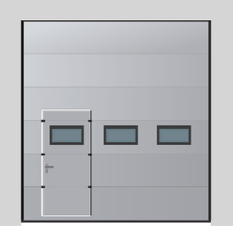 Секционные ворота с с калиткой и окнами