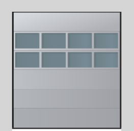 Секционные ворота панарамными вставками