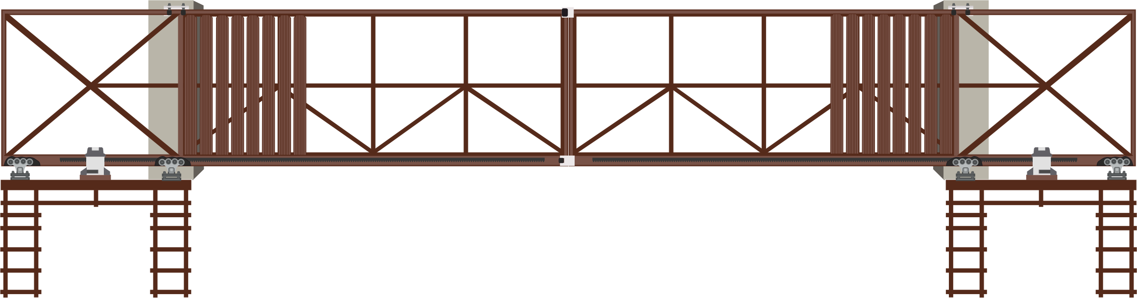 Встречные откатные ворота Стронг