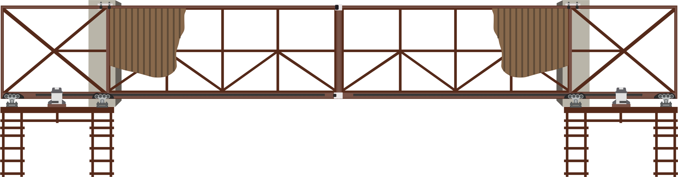 Встречные откатные ворота Стронг
