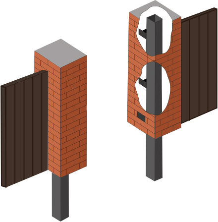 Стандартная схема закладных для рамы под калитку