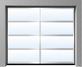 Секционные панарамные ворота с вертикальным импостом