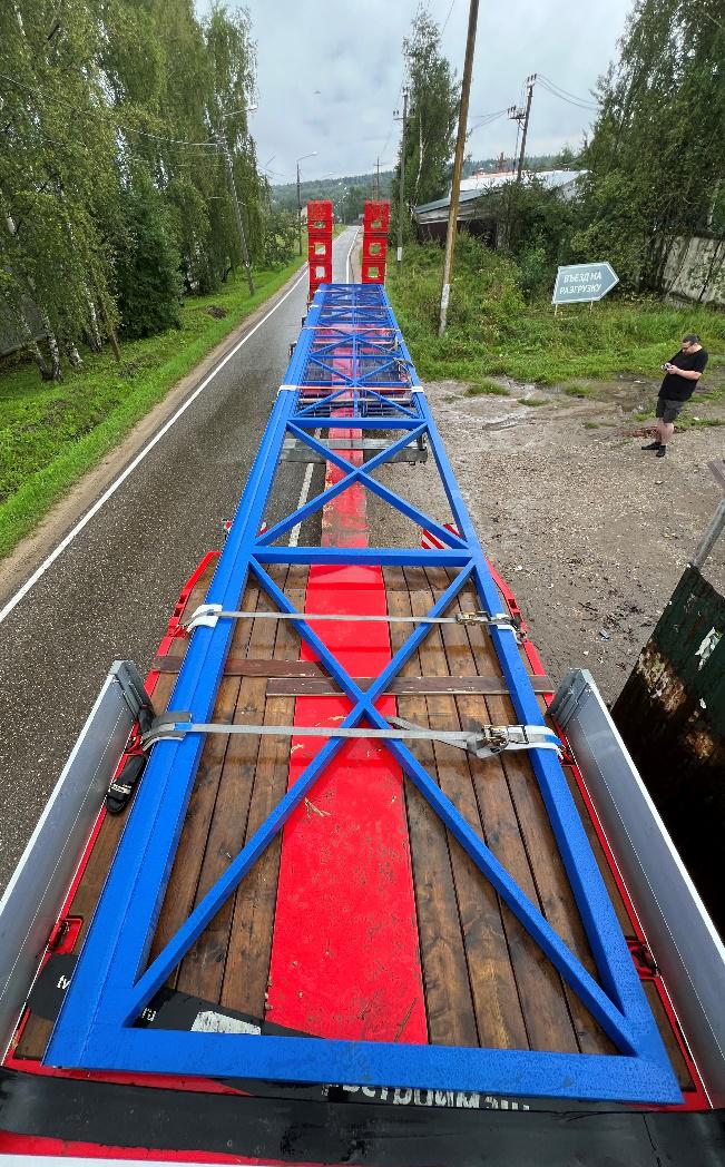 Откатные ворота 18 метров: готовая конструкция перед отгрузкой