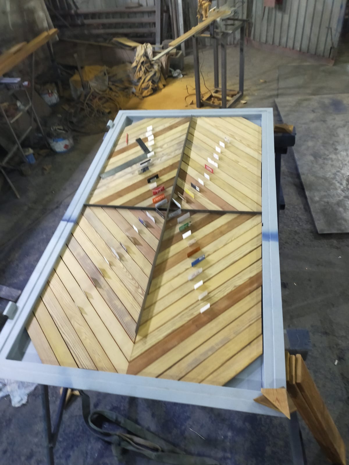 Изготовление калитки с планкеном из термолиственницы стартовый эта &mdash; производство TorSysteme